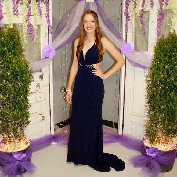 Navy Prom Dress - Picture 1 of 4